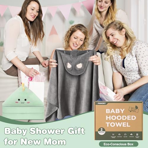 PINNORY Hooded Baby Towels 2 Pack Extra Large 28x55