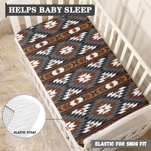 Streeyiu Aztec Themed Fitted Crib Sheet 52x28x8 in