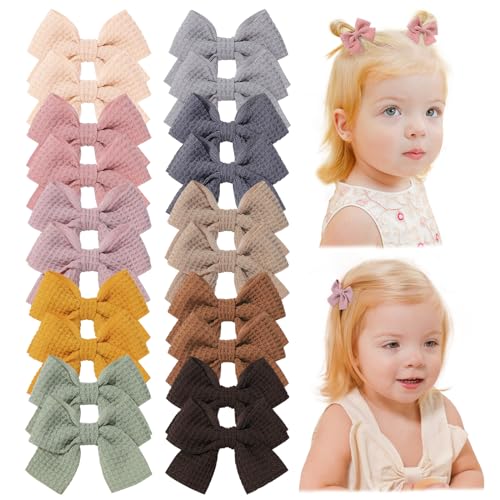 Jollybows 40pcs 4inch Baby Girls Headbands with 20pcs Mini Alligator Clips