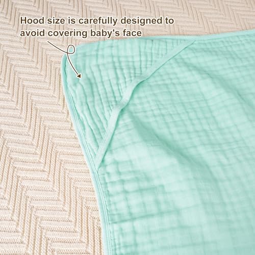 Davids Kids 2 Pack Hooded Baby Towels 32x32 Inch Grey Green