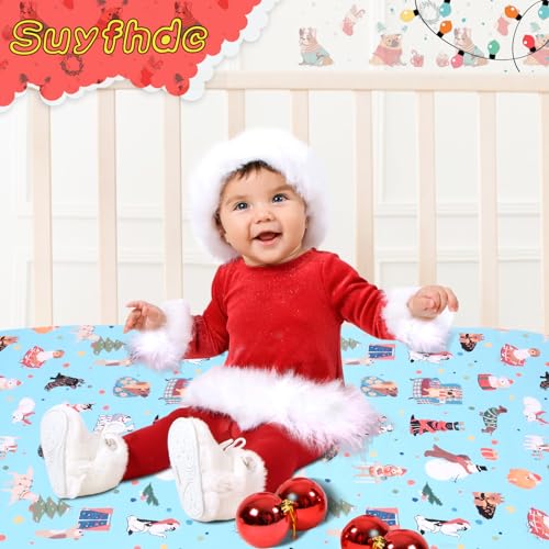 Soft Christmas Dogs Crib Sheet 52x28 Inches Microfiber
