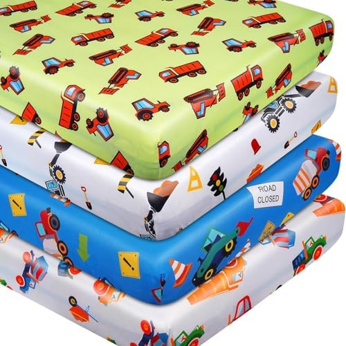 DengFengLai 4-Piece Crib Sheets Set with Novel Patterns
