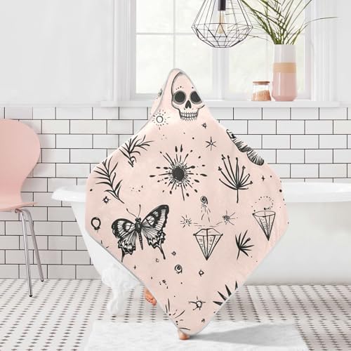 BOESI Graffiti Butterfly Skull Baby Bath Towel 30x30 inches
