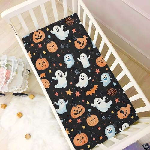 Qilmy Cartoon Ghost Fitted Crib Sheet for Baby Bed
