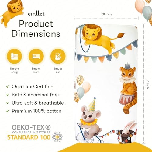 Carnival Fun 100 Cotton Crib Sheet Circus Theme