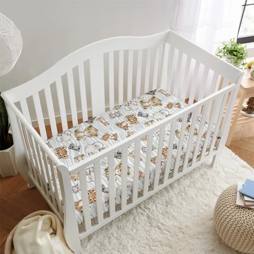 Safari Jungle African Animals Baby Crib Sheet for Boy Girl