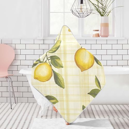 BOESI Graffiti Lemon Pattern Baby Hooded Towel