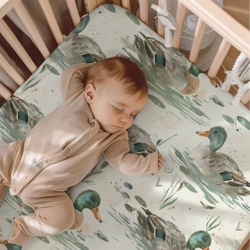 Cute Ducks Pattern Crib Sheets for Boys Girls