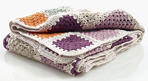 Pebble Handmade Purple Granny Square Baby Blanket