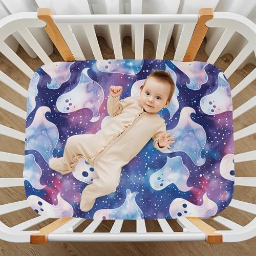 Qilmy Ghosts Fitted Crib Sheet Soft and Breathable for Baby