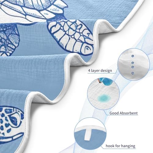 PaChyLuu Sea Turtle Baby Hooded Towel 35x35 Inch