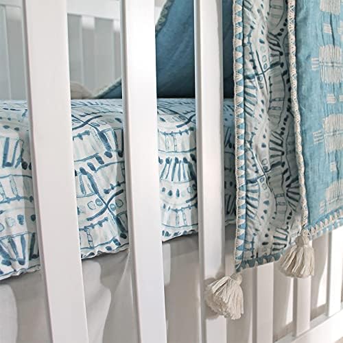 Crane Baby Indigo Blue Crib Mattress Sheet