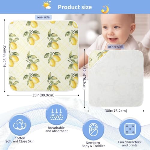 BOESI Graffiti Lemon Pattern Baby Bath Towel 35x35 Inches 1