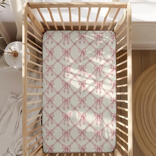KuphiL10C Cute Bows Flowers Baby Crib Sheet for Boys Girls