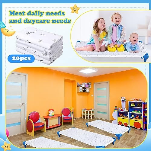 20 Pcs Daycare Cot Bed Sheets Star Moon Style