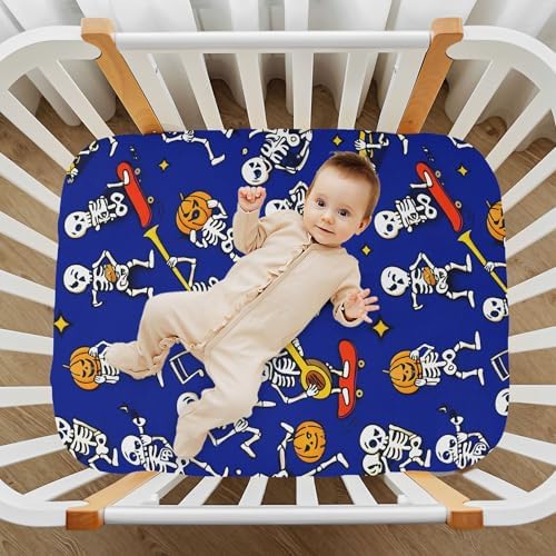 Qilmy Halloween Skull Crib Sheet for Baby