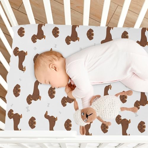 KICPOAY Dachshund Crib Sheets Stretchy Playard Sheets for Baby Toddler 1