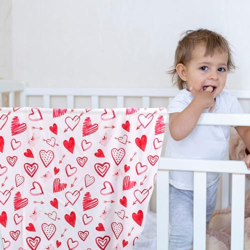 4 Pcs Love Heart Baby Crib Sheets for Boys Girls