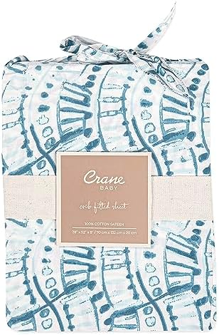 Crane Baby Indigo Blue Crib Mattress Sheet