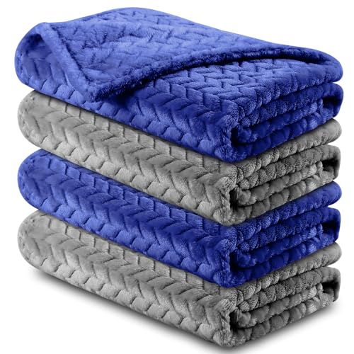 Chumia 4 Pcs Flannel Baby Blanket Set