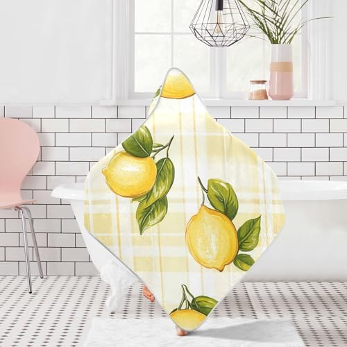 BOESI Graffiti Lemon Baby Bath Towel 35x35 Inches