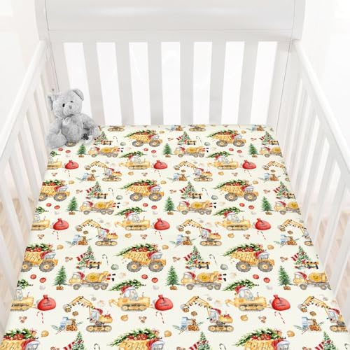 Christmas Crib Sheet with Xmas Tree Design 52x28