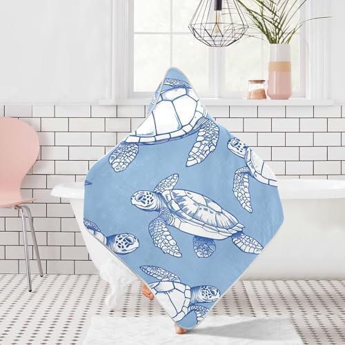 PaChyLuu Sea Turtle Baby Hooded Towel 35x35 Inch
