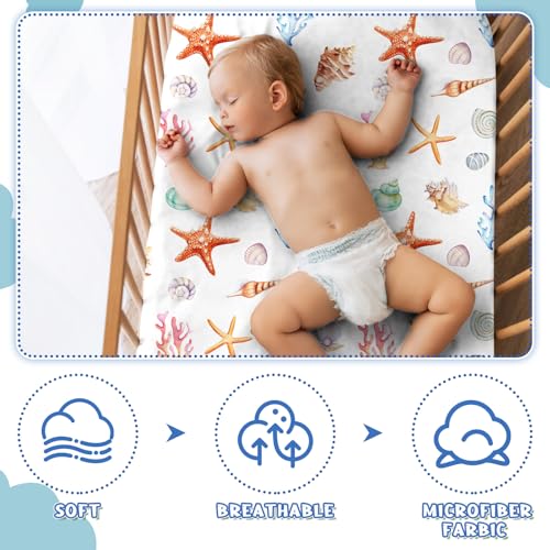 VitalCozy 4 Pcs Hawaiian Crib Sheets Set for Boys Girls