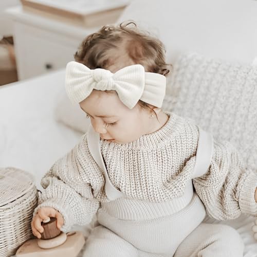3Pcs Baby Girls 4 Inch Hairband with Bows in Black White Pink