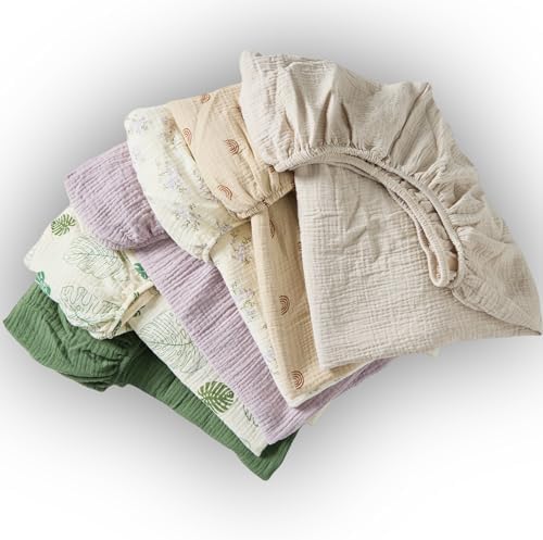 Zdolmy Muslin Crib Sheets 2 Pack for Girl and Boy