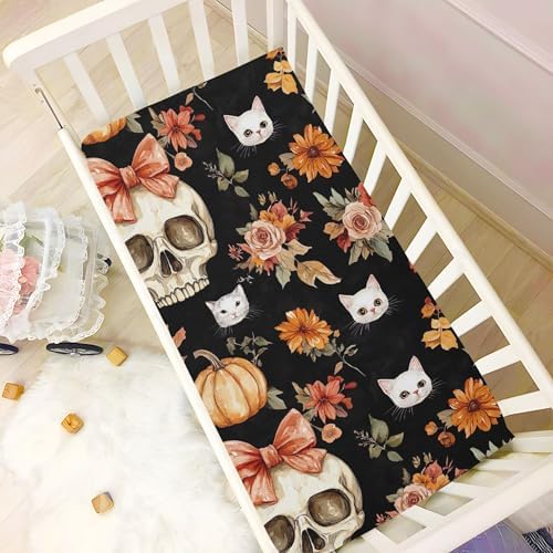 Qilmy Soft Skull Crib Sheet for Baby