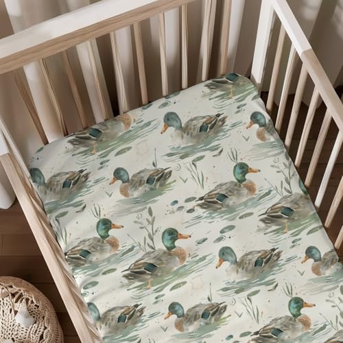 Cute Ducks Pattern Crib Sheets for Boys Girls