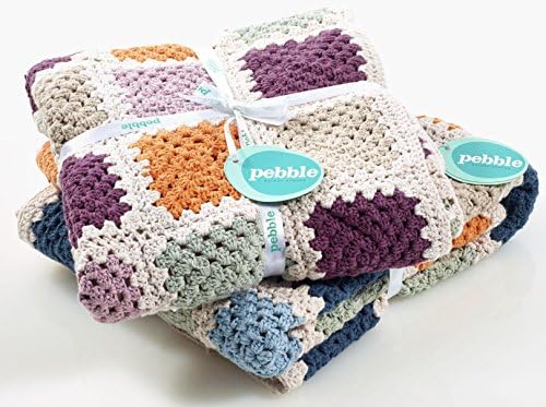 Pebble Handmade Purple Granny Square Baby Blanket