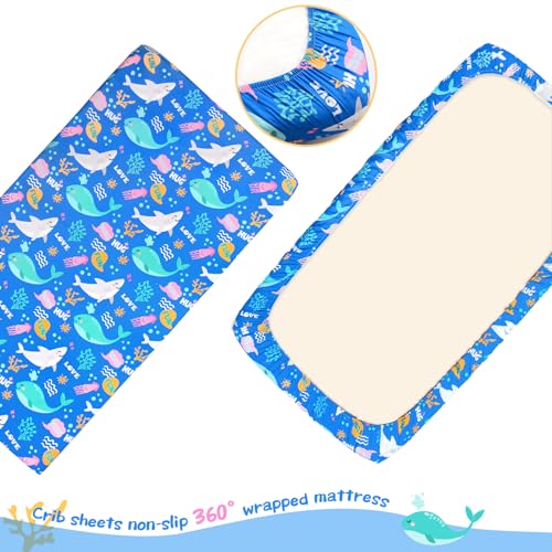 Cloele Ocean Theme Crib Sheet for Boys Girls