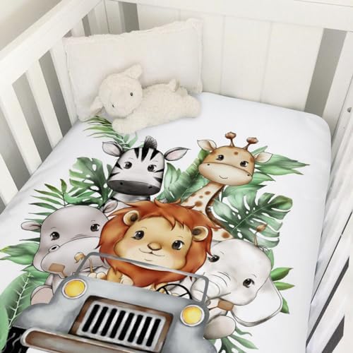 Baby Jungle Safari Crib Sheet 52x28 Fitted Mattress Cover