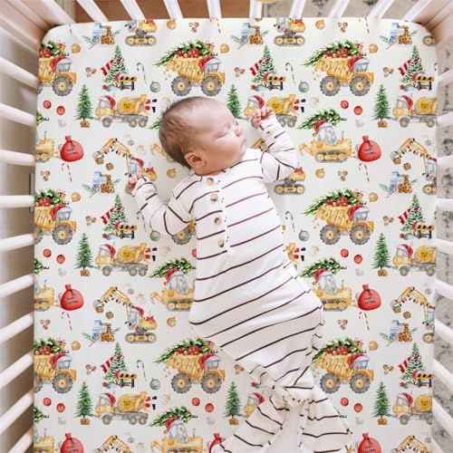 Christmas Crib Sheet with Xmas Tree Design 52x28