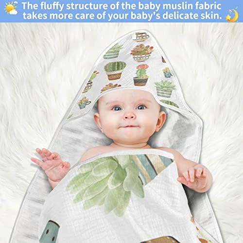 Kigai Soft Baby Hooded Towel 100 Cotton 4 Layer 30x30