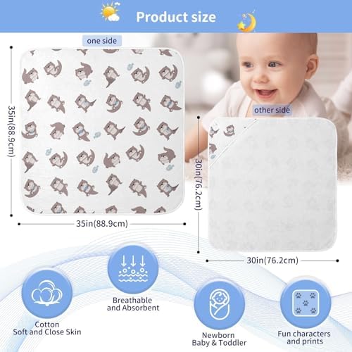 GOODOLD Cute Otter Baby Towel 30x30 Inch 100 Cotton
