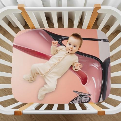 Wajiw High Heel Crib Sheets Soft Breathable Fitted 28x52In