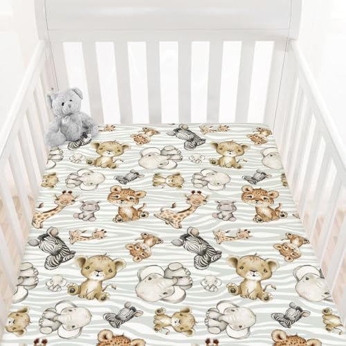 Safari Jungle African Animals Baby Crib Sheet for Boy Girl