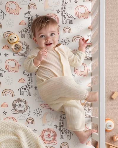 Yoofoss Crib Sheets 2 Pack - 52x28 Microfiber Animal Print