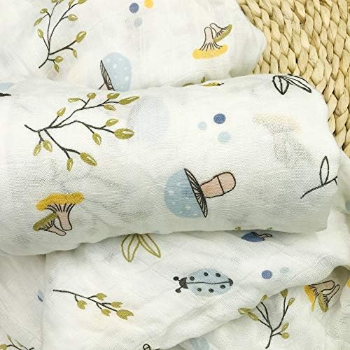 Organic Cotton Muslin Swaddle Blanket for Baby - Soft and Reusable