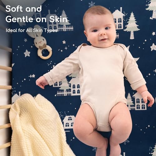 Yukkidds Dark Blue Crib Sheets 2 Pack 1