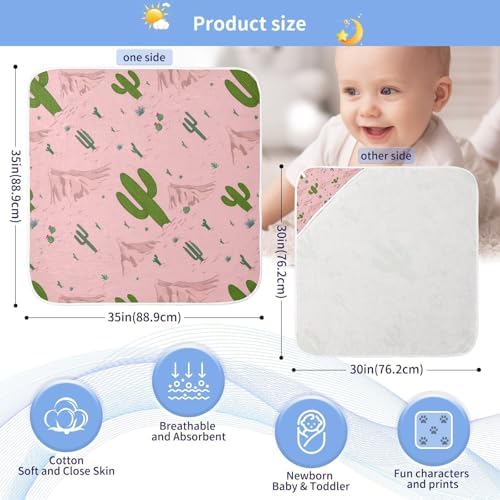 BOESI Graffiti Cactus Baby Bath Towel Soft and Absorbent