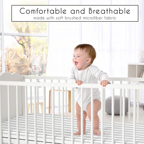 Sweet Jojo Designs Fitted Crib Sheet Grey White Striped