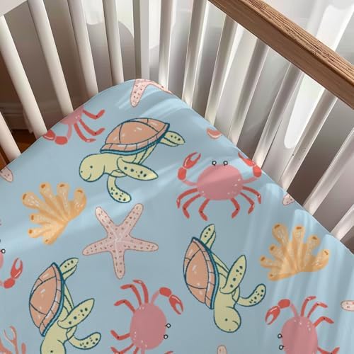 Cute Ocean Animals Crib Sheets for Boys Girls