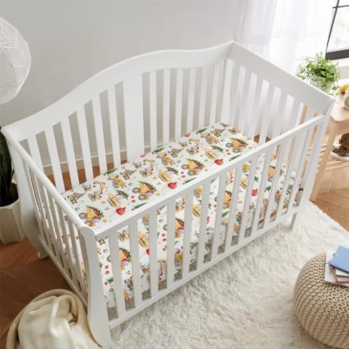 Christmas Crib Sheet with Xmas Tree Design 52x28