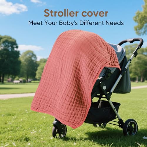MIGIOL Muslin Hooded Baby Towel - 32x32 Inches Soft and Absorbent