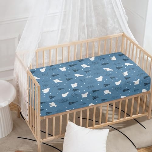 Streeyiu Polar Bears Crib Sheets 52x28x8 In