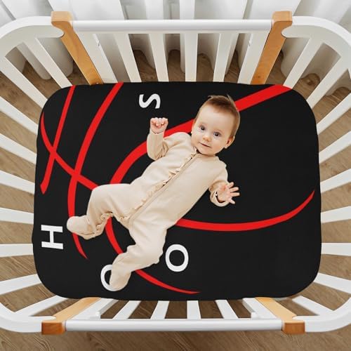 XUWU Basketball Print Crib Sheets for Standard Mattress